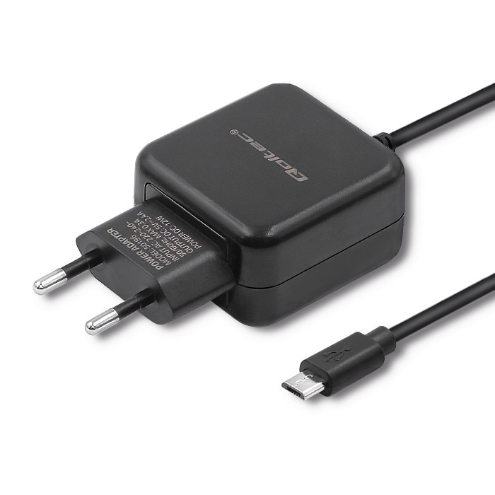 Incarcator Retea Qoltec 5V, 2.4A, 12W, MicroUSB, Negru
