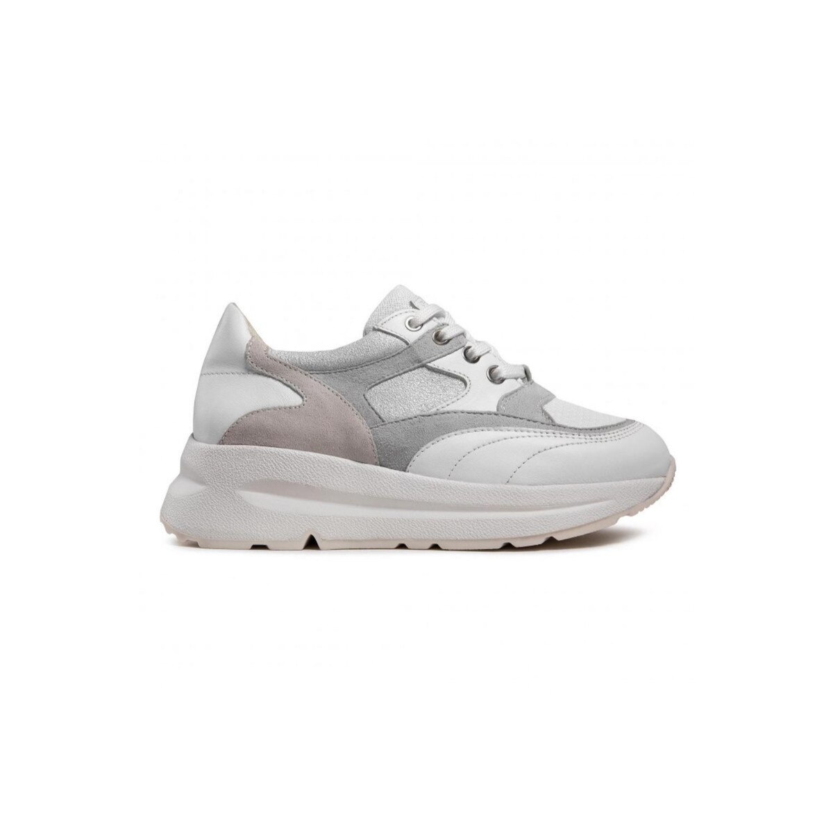 Pantofi sport dama, Geox, D Backsie Ice, Piele naturala, Alb