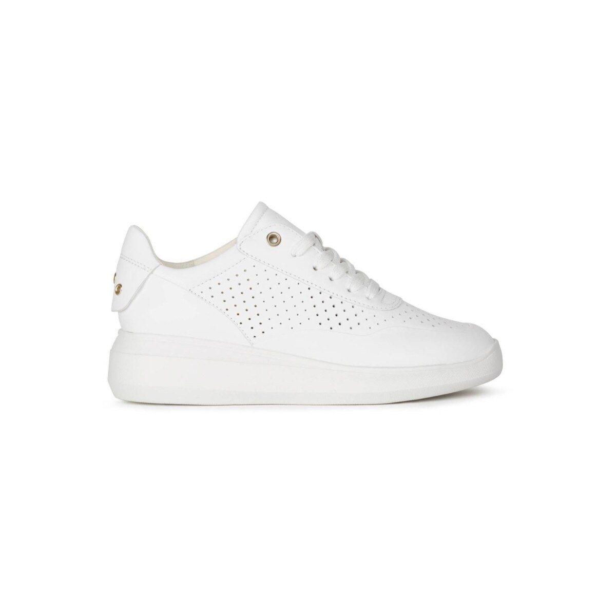 Pantofi sport dama, Geox, D Rubidia, Piele ecologica, Alb