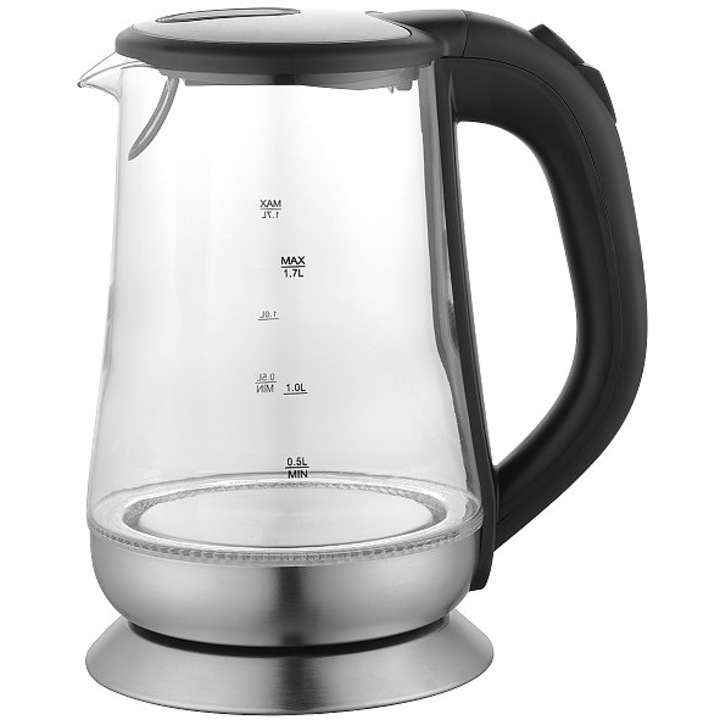 Ceainic electricBotti Alan Glass, Sticla, 1,7 l, Negru