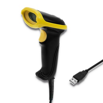 Cititor Cod de Bare Qoltec, Laser, 1D, 2D, USB, Negru Cititor Cod de Bare Qoltec, Laser, 1D, 2D, USB, Negru