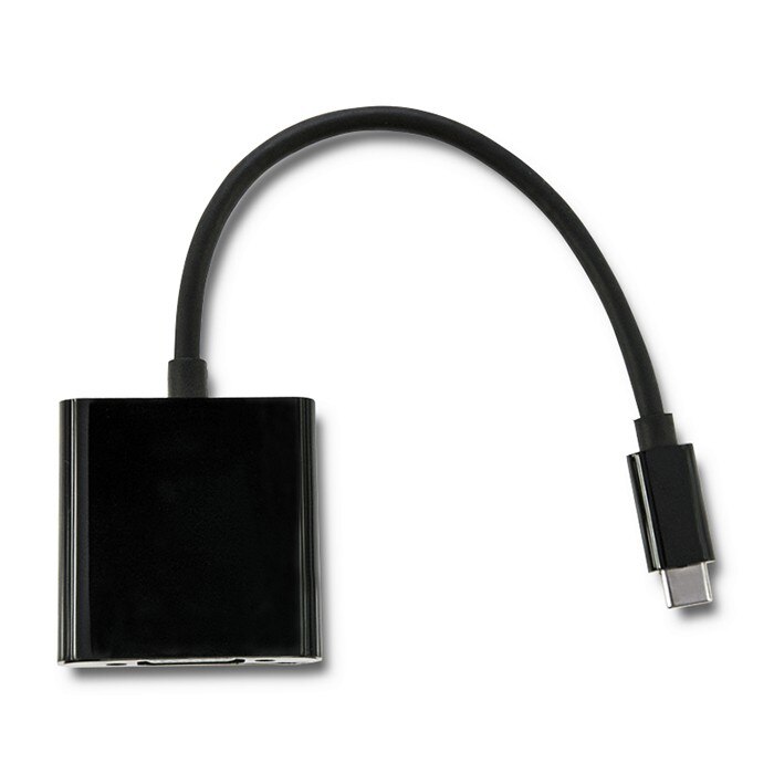 Adaptor Qoltec, USB 3.1 tip C tata / VGA mama, 1080P, 23 cm, Negru