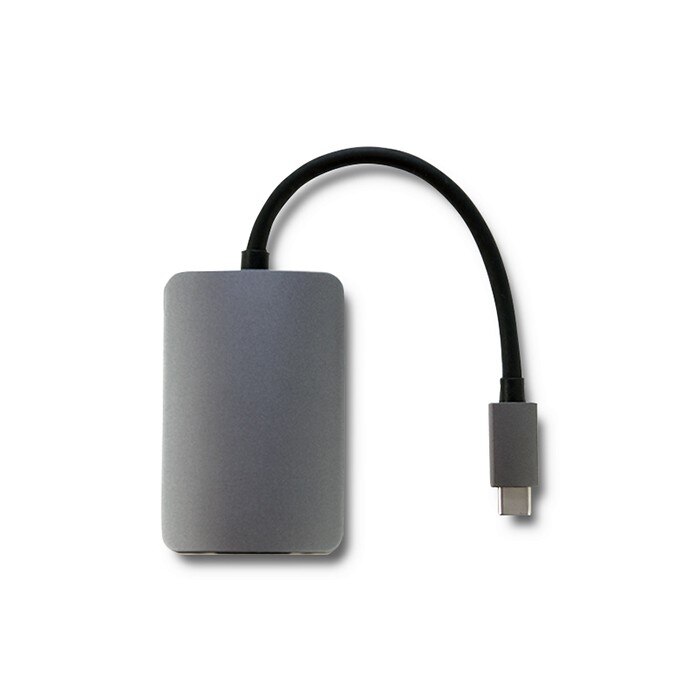 Adaptor USB 3.1 C male / HDMI female / VGA female, Qoltec, Argintiu