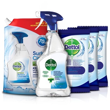 Pachet promo Dezinfectant suprafete Dettol, 5 produse Pachet promo Dezinfectant suprafete Dettol, 5 produse