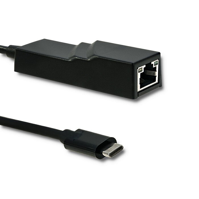 Adaptor Qoltec, USB tip C male / RJ-45 female, 20cm, Negru