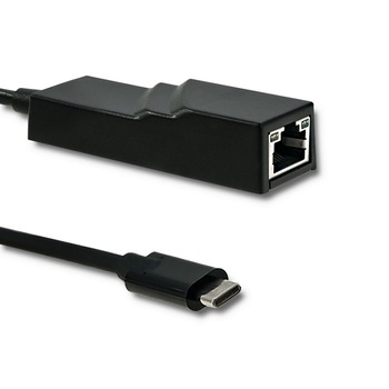 Adaptor Qoltec, USB tip C male / RJ-45 female, 20cm, Negru Adaptor Qoltec, USB tip C male / RJ-45 female, 20cm, Negru