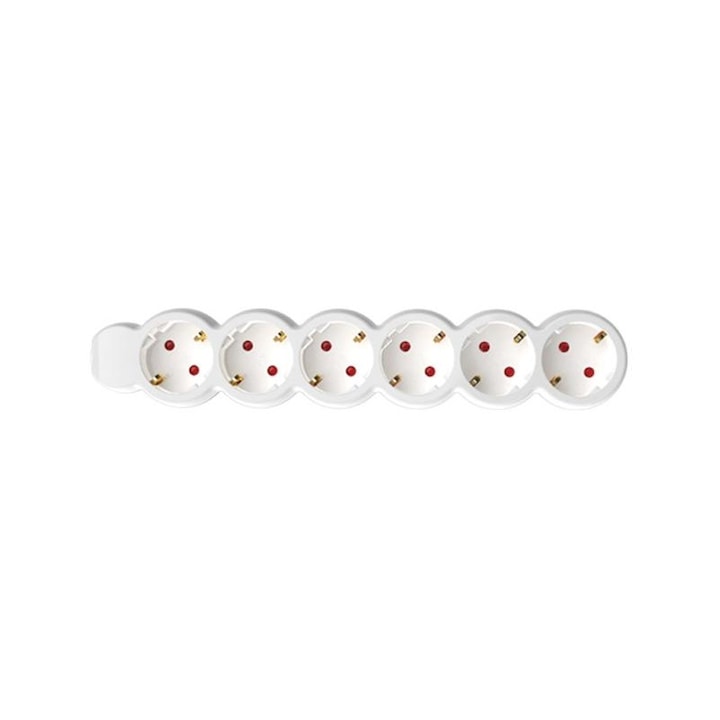Разклонител Home nv 6-3/wh/1.5, 3м, бял, 6-пинов