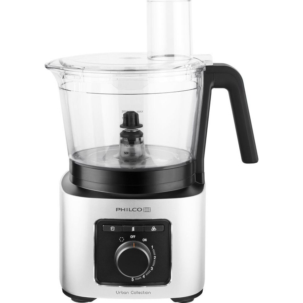 Robot de bucatarie Philco PHFP 7725, 1000W, 2l, 5 trepte de viteza, Alb/Negru