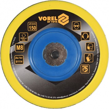 Suport pentru slefuitoare Vorel 81115, diametru 150 mm, Velcro Suport pentru slefuitoare Vorel 81115, diametru 150 mm, Velcro