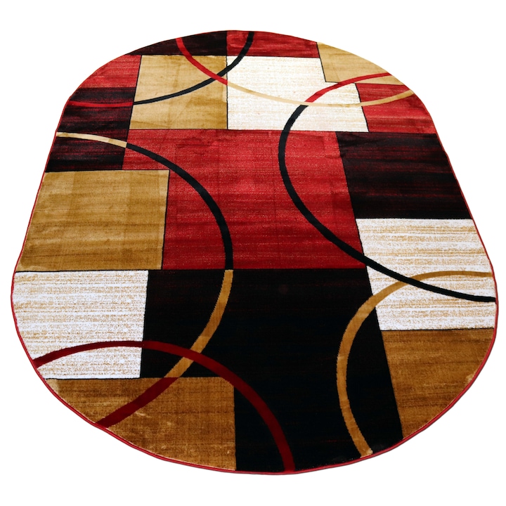 Agora Textil Gold COLLECTION szőnyeg, 200x300 cm, ovális, piros, 0818