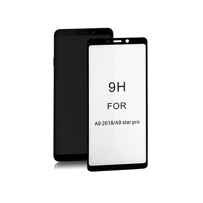 Folie protectie Premium, Sticla securizata Full, 6D, Qoltec, Pentru Samsung Galaxy A9 2018, Negru