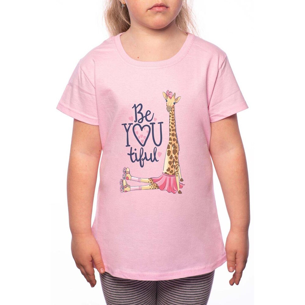Tricou Fetita, Be Beatiful, 100% Bumbac, P103, Roz