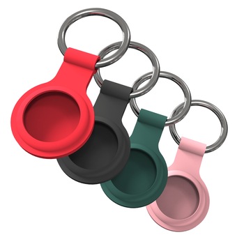 Set 4 huse de silicon JT Berlin Key Rings pentru Apple Airtag, black/red/green/pink Set 4 huse de silicon JT Berlin Key Rings pentru Apple Airtag, black/red/green/pink