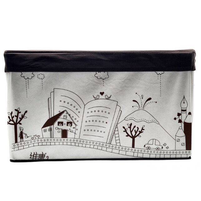 Cutie pliabila pentru depozitare , 50 x 40 x 30 cm , Alb / Maron