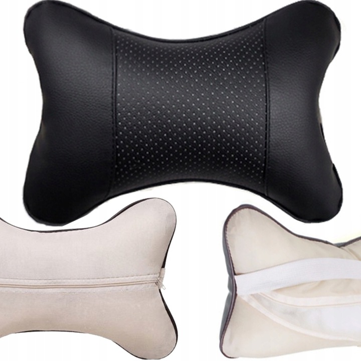 Perna - Tetiera, Confortabila, Montare Simpla, Usor De Curatat, 18 cm x 27 cm, Negru Pe Fata, Crem Pe Spate