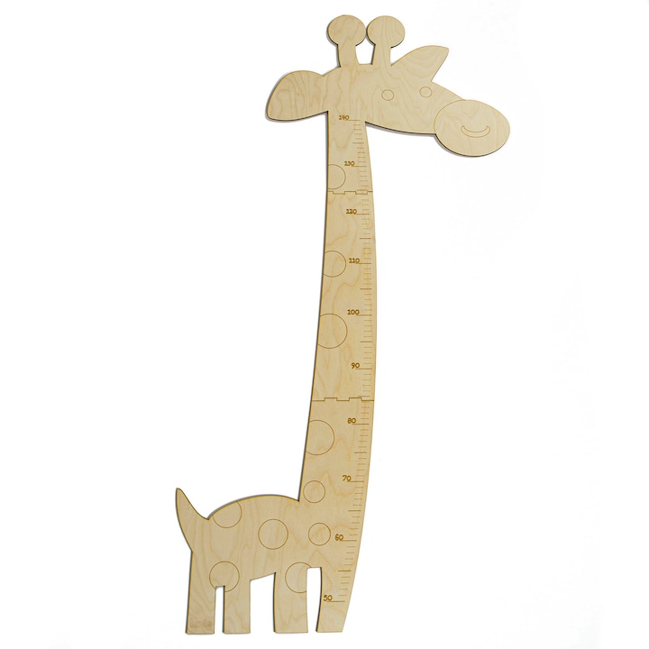 Детски метър за стена Lovie Giraffe, Дърво, 50-140см