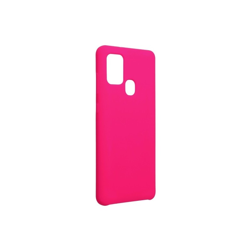 Husa Spate Forcell Silicone Compatibila Cu Samsung Galaxy A21s, Microfibra La Interior, Silicon Soft, Roz