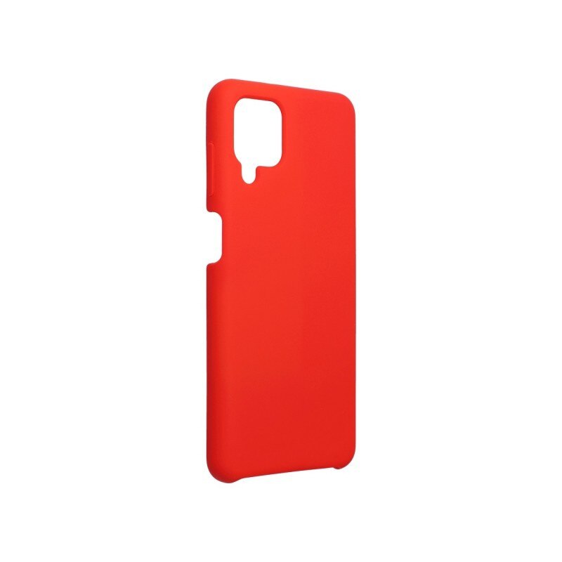 Husa Spate Forcell Silicone Compatibila Cu Samsung Galaxy A12, Microfibra La Interior, Silicon Soft, Rosu