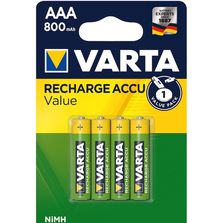 Acumulatori Varta Value AAA 800 mAh , 4 buc