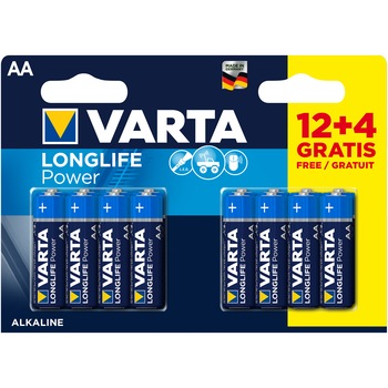 Baterii Varta Longlife AA , 16 buc Baterii Varta Longlife AA , 16 buc