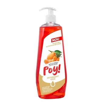 Detergent de Vase cu Pompita Poy, Parfum de Mandarina, 750ml Detergent de Vase cu Pompita Poy, Parfum de Mandarina, 750ml