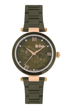 Lee Cooper, Ceas quartz cu bratara cu otel inoxidabil, verde militar, auriu rose Lee Cooper, Ceas quartz cu bratara cu otel inoxidabil, verde militar, auriu rose