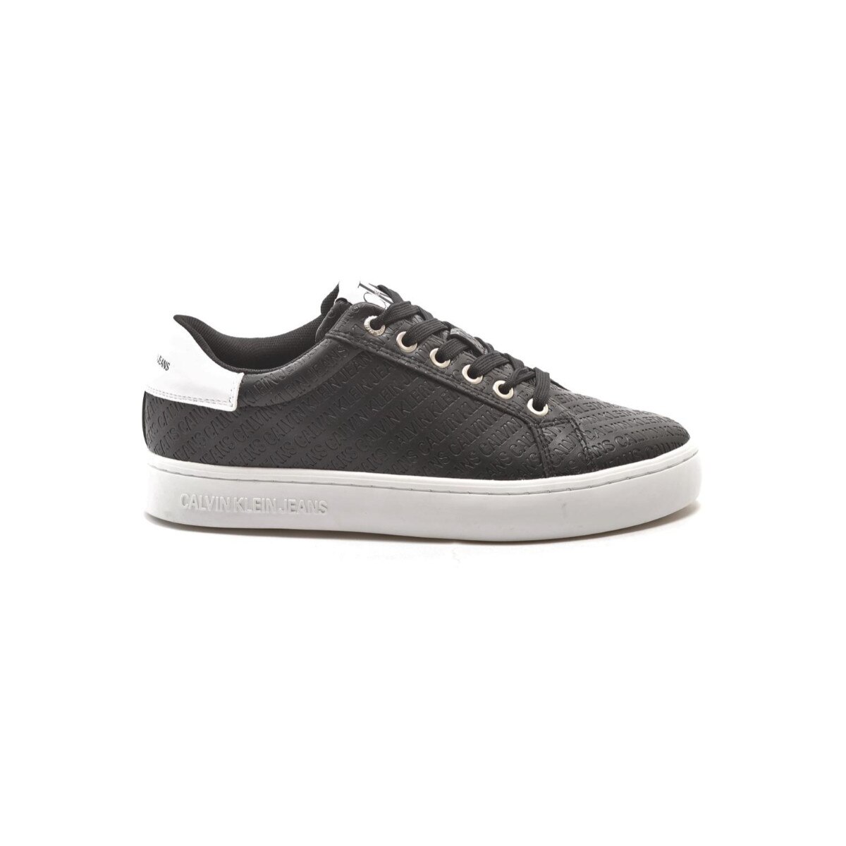 Pantofi sport dama, Calvin Klein, Cupsole Sneaker Laceup Em Pu-Ny, Poliuretan, Negru
