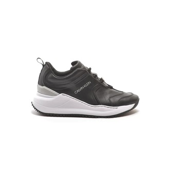 Pantofi sport dama, Calvin Klein, Runner Sneaker Laceup Lth, Piele naturala, Negru, 41 EU Pantofi sport dama, Calvin Klein, Runner Sneaker Laceup Lth, Piele naturala, Negru, 41 EU