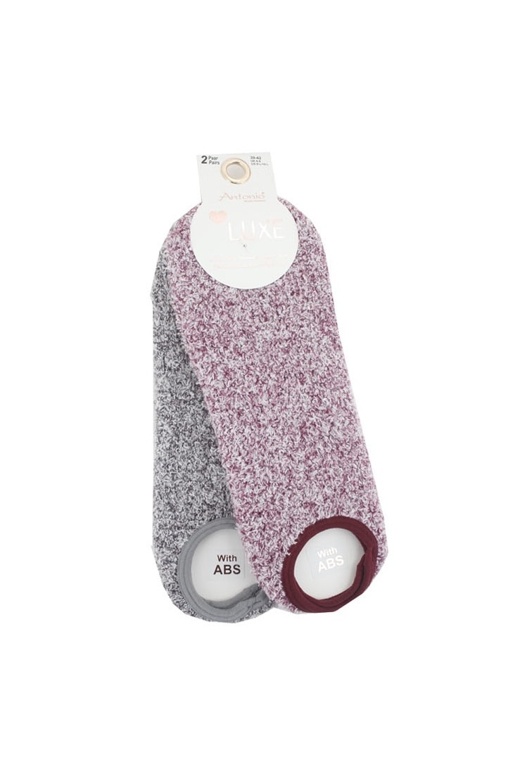 Set 2 perechi sosete de casa Luxe, Antonio, 830015199, Gri/Bordo