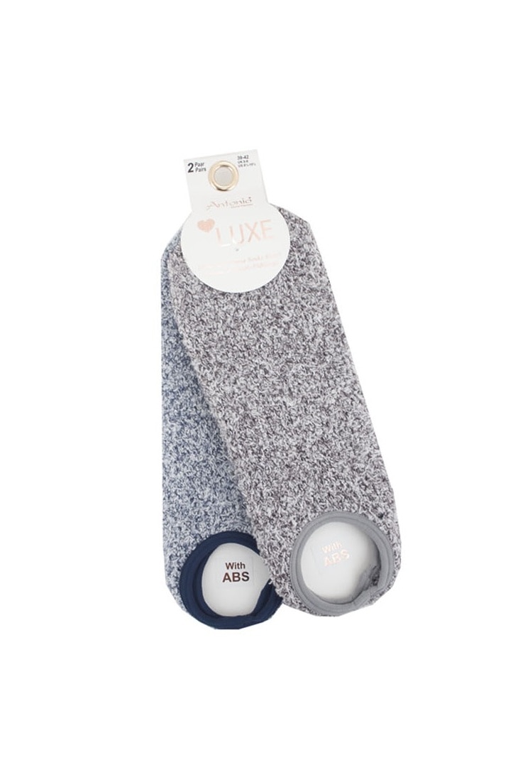 Set 2 perechi sosete de casa Luxe, Antonio, 830015199, Albastru/Gri