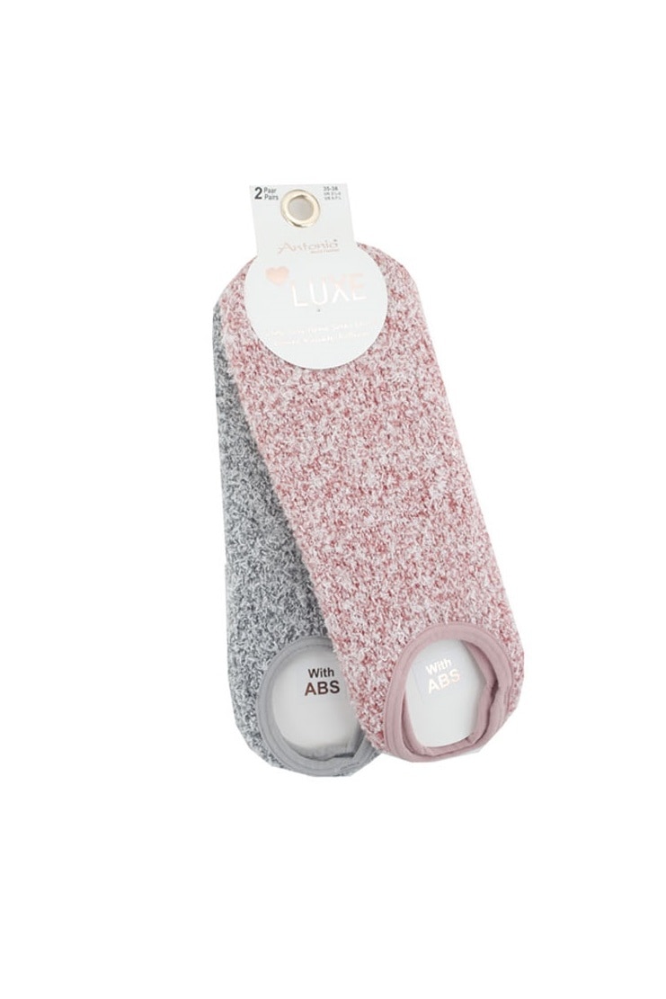 Set 2 perechi sosete de casa Luxe, Antonio, 830015199, Gri/Roz