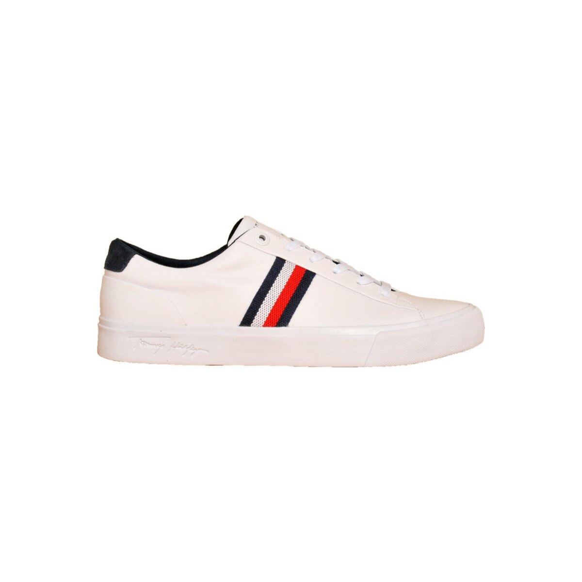 Pantofi sport barbati, Tommy Hilfiger, Corporate Leather Sneaker, Piele naturala, Alb, 44 EU