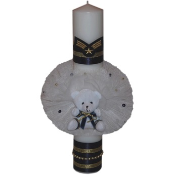 Lumanare stalp pentru botez bebelusi, Aviator, Pilot, Little angel, alba Lumanare stalp pentru botez bebelusi, Aviator, Pilot, Little angel, alba