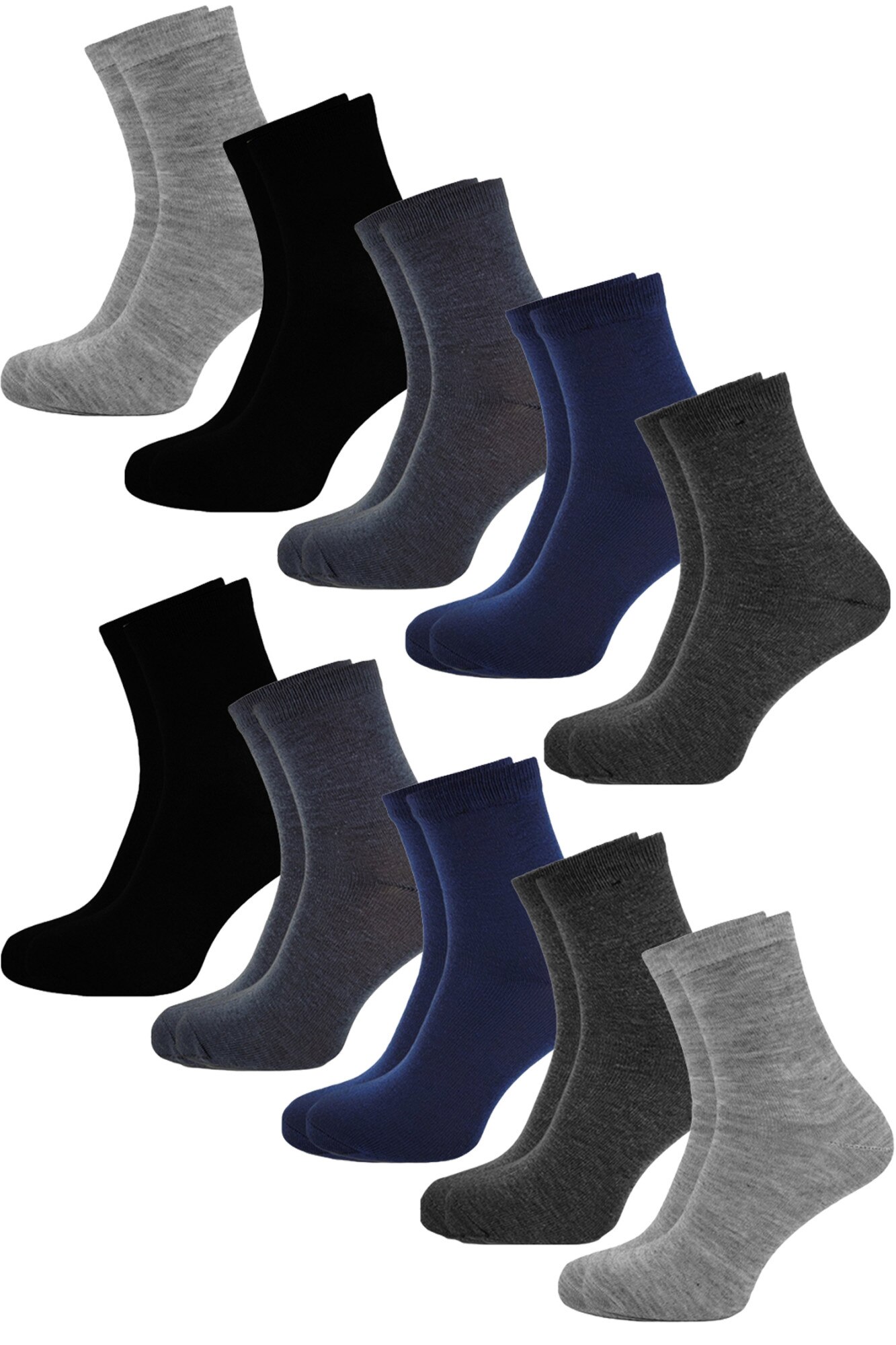 Set 10 perechi sosete barbati, Bumbac, Multicolor, 43-47 EU