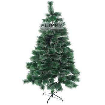 Brad artificial de Craciun tip pin inzapezit, inaltime 210 cm, diametru 115 cm, 350 ramuri cu ace 3D 12 cm, Flippy, verde cu varfuri ninse, suport metalic inclus Brad artificial de Craciun tip pin inzapezit, inaltime 210 cm, diametru 115 cm, 350 ramuri cu ace 3D 12 cm, Flippy, verde cu varfuri ninse, suport metalic inclus