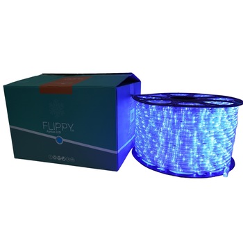 Instalatie Craciun, 14 m, 336 Led-uri, Furtun Luminos, Albastru, Transformator, 8 jocuri de lumini, Sectionabila, 220 V, Flippy Instalatie Craciun, 14 m, 336 Led-uri, Furtun Luminos, Albastru, Transformator, 8 jocuri de lumini, Sectionabila, 220 V, Flippy