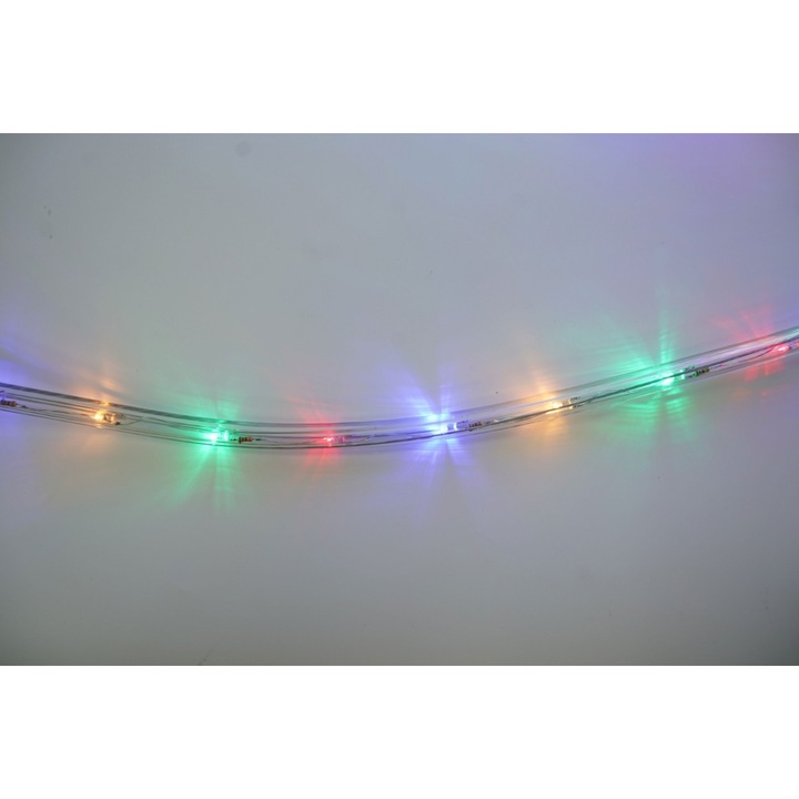 Светлинен шланг тип коледна инсталация 60 м 1440 LED диода многоцветен с трансформатор 8 комплекта лампи секционни