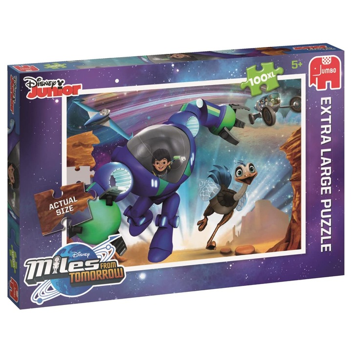 Puzzle Disney - Miles from Tomorrow, 100 piese, XL, 35 x 25 cm, Peste 5 ani, Multicolor