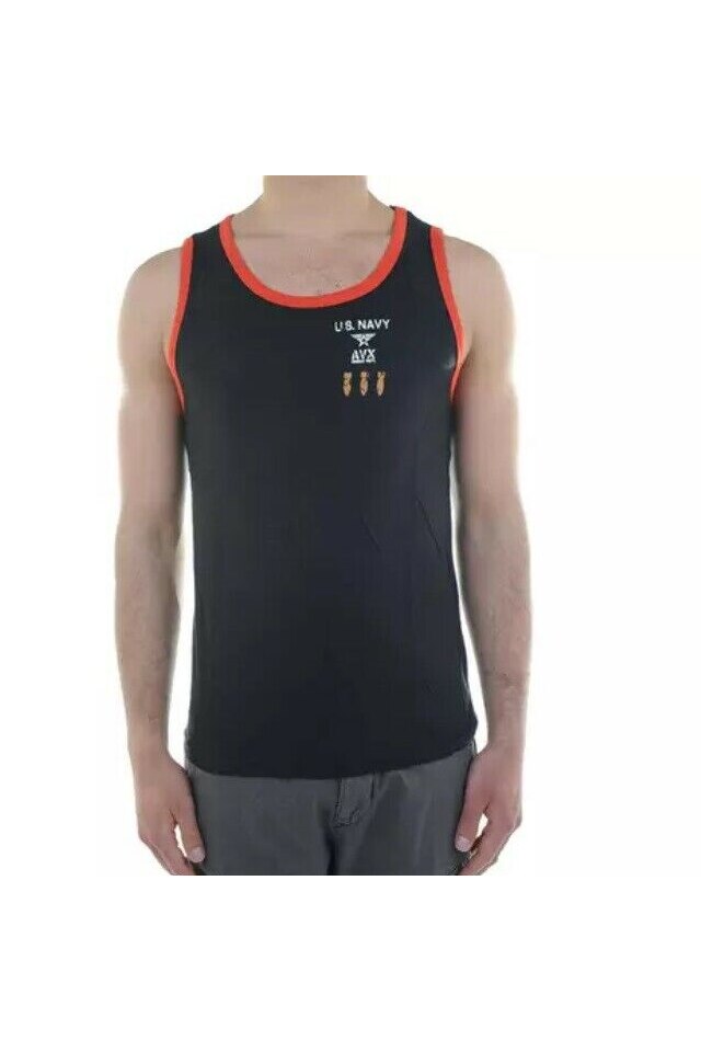 Maiou Barbati Avirex din bumbac, 2XL, Negru