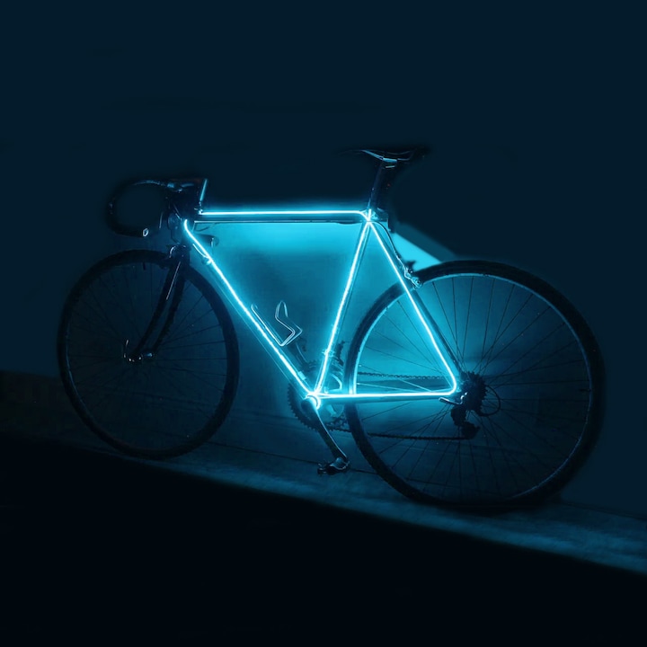 ProCart® El Wire világítókészlet kerékpár-tuninghoz, fehér, hossz 3 m, inverterrel együtt