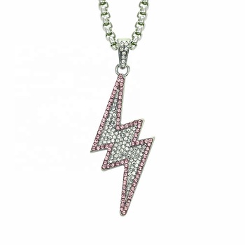 Lantisor cu pandantiv in forma de fulger, pietre din zirconiu, placat cu aur 18K, argintiu Lantisor cu pandantiv in forma de fulger, pietre din zirconiu, placat cu aur 18K, argintiu