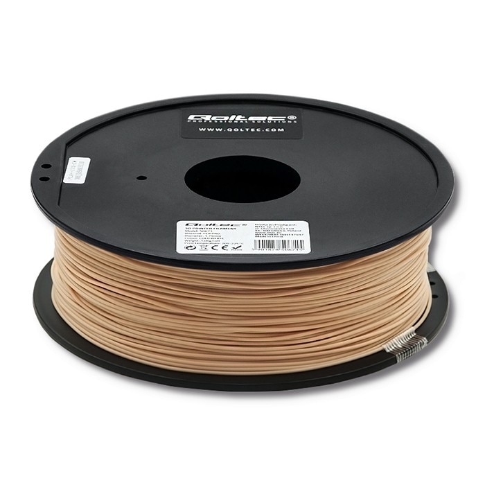 Filament profesional Qoltec pentru imprimata 3D, PLA PRO, 1,75 mm, 1 kg, Nude