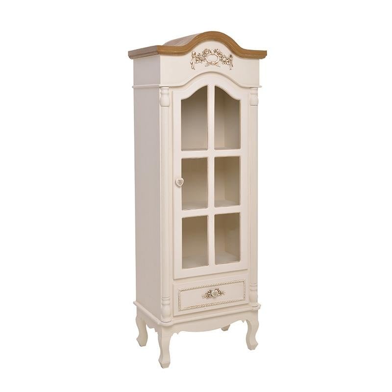 Vitrina lemn, alb/bej, 55X35X146 cm