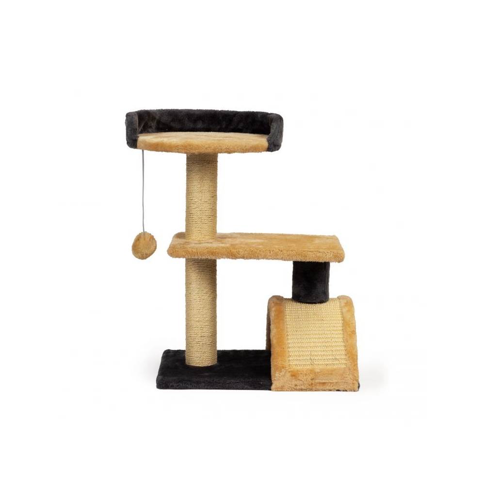 Ansamblu de Joaca pentru Pisici Bigshot BSP1002BBLK, 55 x 29.5 x 39.5 cm, Bej - Negru