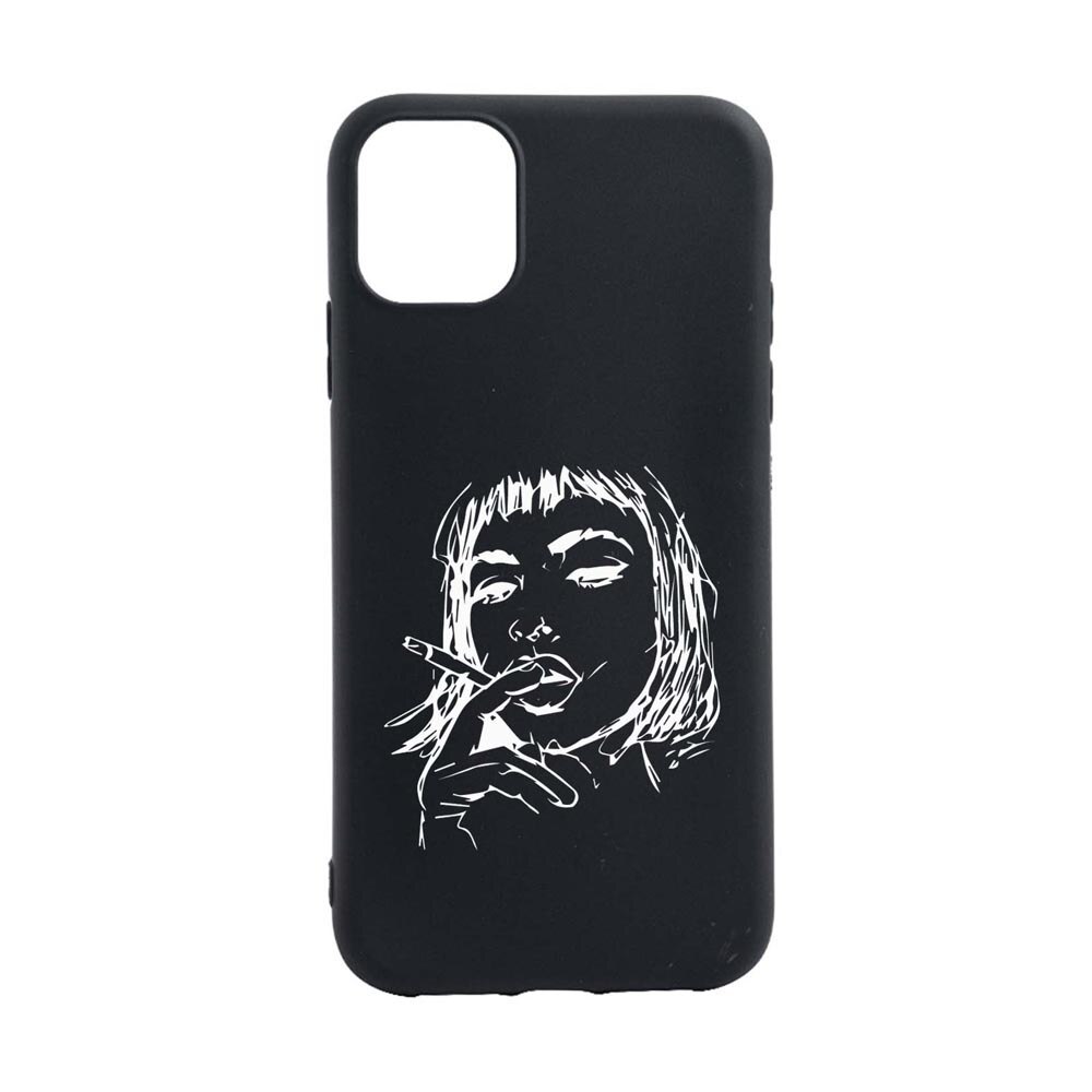 Husa Silicon Compatibila cu Apple iPhone 13 Mini, Smoking Woman, rezistenta la uzura, anti-alunecare, B749