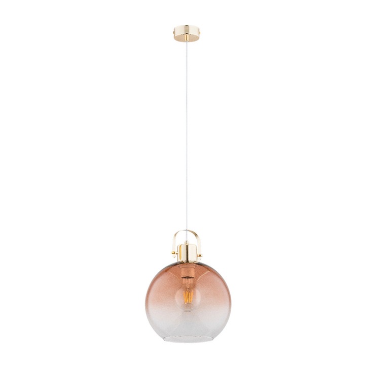 Pendul Sigmund 1xE27, auriu + ambra, IP20, Klausen