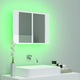 Шкаф с LED огледало за баня vidaXL, бял гланц, 60x12x45см, акрил, 6.5 Kg