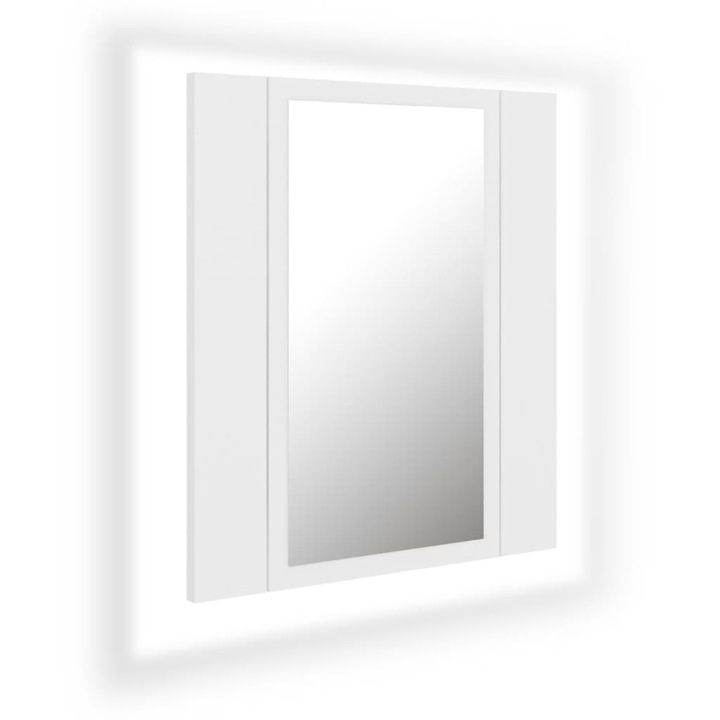 Dulap de baie cu oglinda & LED vidaXL, alb, 40x12x45 cm, acril, 5 kg