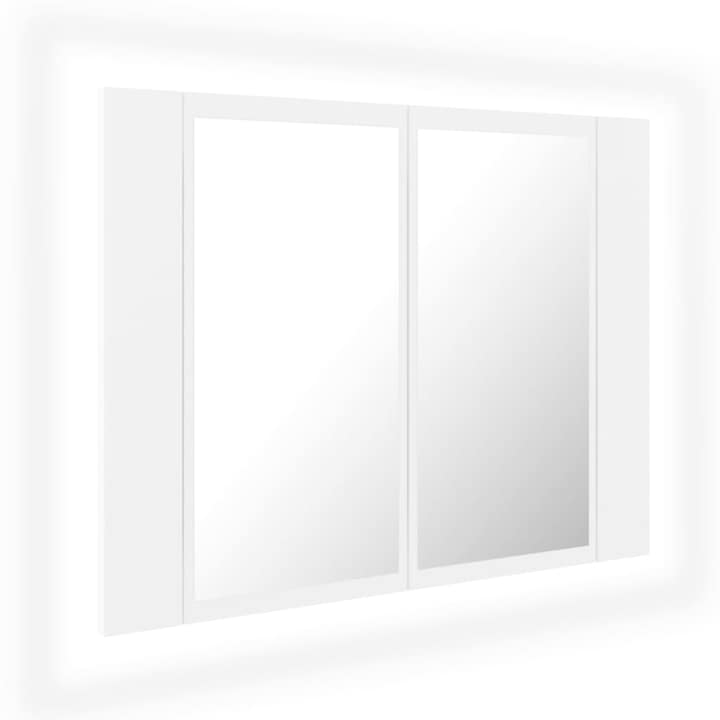 vidaXL fehér LED-es tükrös fürdőszobaszekrény 60 x 12 x 45 cm