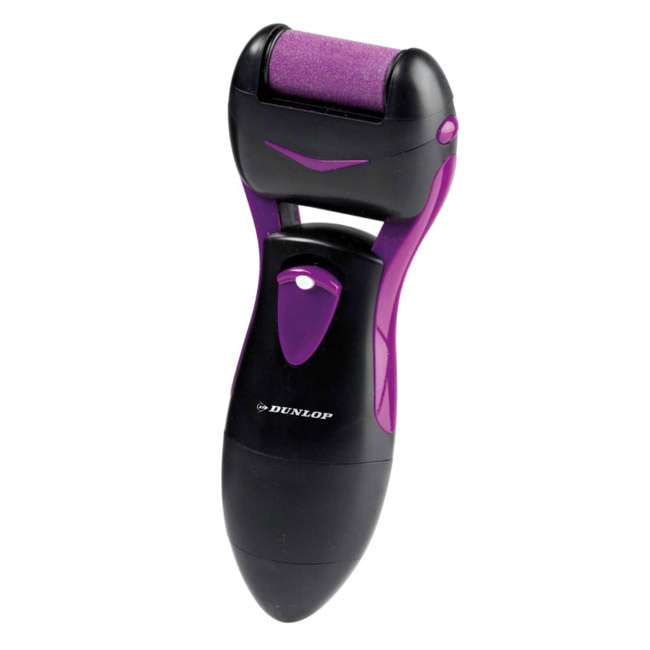 Pila electrica pentru talpi si calcaie Dunlop, 2 role, Negru / Violet